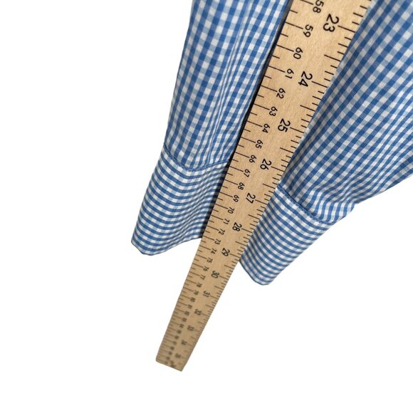 Izod Button Down Shirt Mens XXL Blue White Check Plaid Embroidered Logo Preppy - Picture 9 of 10
